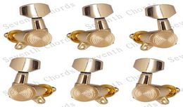 A set of 6pcs Gold Plated Locked Guitar String Tuning Pegs Tuners Machine Heads Guitar String tuning buttons accessories parts8149910