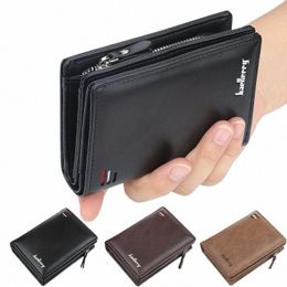 baellerry New Men PU Leather Short Wallet With Zipper Coin Pocket Vintage Big Capacity Male Short Mey Purse Card Holder d4i2#