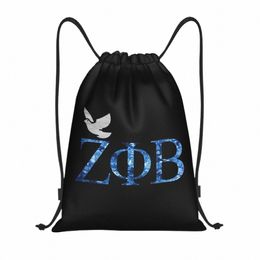 custom Zeta Phi Beta Drawstring Backpack Bags Men Women Lightweight Gym Sports Sackpack Sacks for Traveling P4CG#