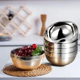 Bowls 6pcs 13cm Stainless Steel Cereal Insulated Bowl Small Metal Korean Snack Nesting Heat Mixing