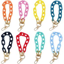 Keychains Acrylic Bracelet Women's Key Chain Color Hand String High-grade Cross Bag Pendant