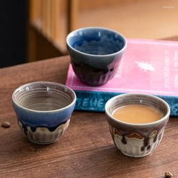 Cups Saucers Vintage Ceramic Teacup Japanese Kiln Change Vertical Stripe Tea Teaware Accessories Tasting Master Cup Coffee