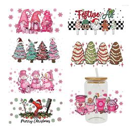 Window Stickers 3D UV DTF Transfer StickerChristmas For The 16oz Libbey Glasses Wraps Cup Can DIY Waterproof Easy D5938