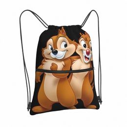 new Squirrel Chip Drawstring Bags Backpacks School String Shoulder Storage Bag Student Cute Carto Animati Lightweight Colour p6cb#