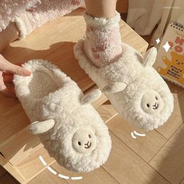 Slippers Lovely Home Floor Soft Womens Indoor Ladies Outsole Cotton-Padded Shoes Mens Couple Cashmere Warm Plush Casual Slides