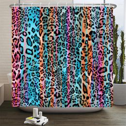 Shower Curtains Leopard Pattern Printed Curtain Waterproof Polyester Morden Art Colourful Bath Bathroom Decor With Hooks