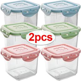 Storage Bottles Transparent Large Square Sealed Box For Mousse Tiramisu Layer Cake Kitchen Food Grain Organizer Keep Fresh Boxes