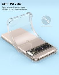 Reinforced Corners Clear Shockproof Back Phone Cover Case For Google Pixel 8 Pro 7A 7 6 6A Couqe Fundas
