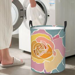 Laundry Bags Alhambra Rose Circular Hamper Storage Basket With Two Handles Bathrooms Of Clothes