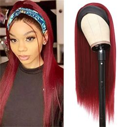 Wigs Headband Wig for Women Black Use Long Straight Synthetic Wig Glueless Heat Resistant Natutal Looking 2430 Inch Glueless