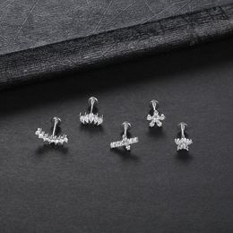 1Pc Flower Tragus Piercing Stud Earring Internally Threaded 316L Surgical Steel Labret Monroe Cartilage Helix Ear Jewellery