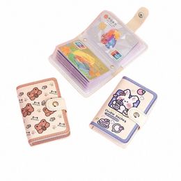 1pc Kawaii Bear PU Leather Card Holder Cute Multi Grid Busin ID Credit Bank Card Case Photocards Holder Small Portable Wallet R3YI#