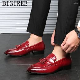 Dress Shoes Crocodile Coiffeur Tassel Men Loafers Italian Formal Chaussure Homme Sapato Social Masculino