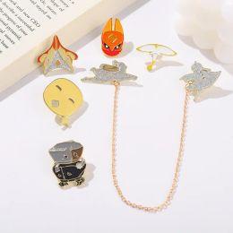 Sky Children of The Light Women Brooch Initial Anime Pendant Badges Enamel Pins Couples Wedding Tassel Metal Gold Color Broches