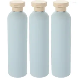 Storage Bottles Shampoo And Conditioner Travel Light Blue Flip-top Lotion 260ml Shower Gel