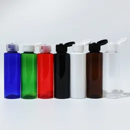 Storage Bottles 50pcs 100ml Empty Travel Black White Refillable Bottle With Flip Top Cap Shower Gel Liquid Soap Washing Personal Care