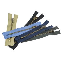 4# Brass Zippers Auto Lock Close-end Metal Zipper Thick Webbing Bags Garment Trousers Jeans Zip Home Textile Sewing Supplies