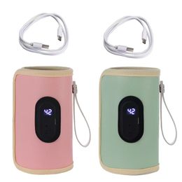 Nursing Bottle Heater USB Charging Heating Sleeve Milk Warmer 20 Temperature Adjustable Insulated Breastmilk Heating Bag 240319