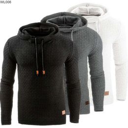 New Autumn and Winter Mens Jacquard Sweater Long Sleeve Hoodie Warm Color Hooded Sweatshirt Coat 9u9p