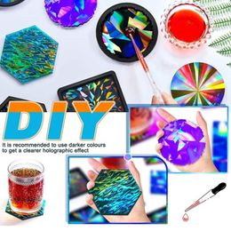 Table Mats Creative DIY Crafts Coffee Placemat Silicone Resin Mould Cup Pad Mat Mold Holographic Light And Shadow Handmade