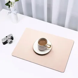 Table Mats Plate Placemats Oil-proof Double-sided Placemat For Home Easy-to-clean Heat Insulation Mat Waterproof Solid Colour Dining