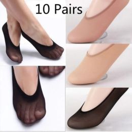 10Pairs Women Summer Invisible Footsies Shoe Liner Trainer Ballerina Boat Socks Ladies Thin Sock Slippers Transparent Socks