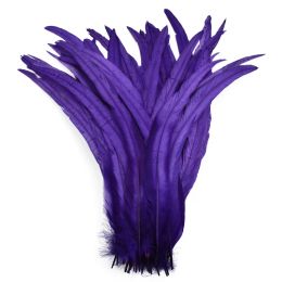 100Pcs/Lot Colourful Rooster Feathers for Crafts 25-45CM 10-18" Rooster Tail Feather DIY Carnival Wedding Party Plumes Decoration