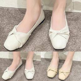 Dress Shoes Fashion Summer And Autumn Women Solid Colour Flat Bottom Low Heel Shallow Mouth Womens Work Business Casual