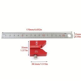 Center Finder Woodworking Square 45/90 Degree Right Angle Line Gauge Center Scribe Carpenter Ruler Wood Measuring Scribe Tool
