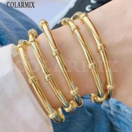 Bangle 5 Pcs High Quality Fashion Jewellery Gold Plated Minimalist Open Design Trendy Smooth Bracelets For Women Party Gifts 40021