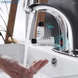 Bathroom Sink Faucets Sensor Faucet Smart Copper Tap Single Cold Chrome Battery Power Supply Grifo Lavabo Infrared Ray