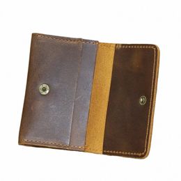 id/credit Card Holder Bifold Frt Pocket Wallet Genuine Leather Vintage Cow Leather Unisex Wallet Credit Card Holder Travel 20wF#