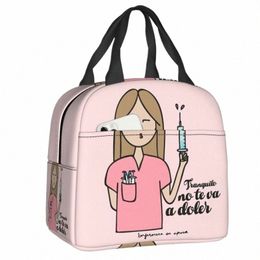 enfermera En A Doctor Nurse Lunch Bag Women Portable Cooler Thermal Insulated Lunch Box Picnic Storage Food Bento Box r59f#