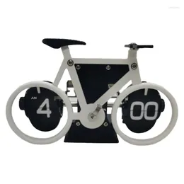 Table Clocks Bicycle Shaped Flip Clock For Home Bedroom Dormitory Living Room Office Desktop Decoration Retro Style12 Hour Show Big Number