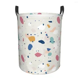 Laundry Bags Dirty Basket Colourful Terrazzo Folding Clothing Storage Bucket Toy Home Waterproof Organiser