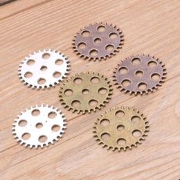 Charms 10PCS 25mm 3 Color Vintage Metal Zinc Alloy Steampunk Gear Double Sided Fit Jewelry Pendant Makings