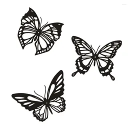 Decorative Figurines 3Pcs Butterfly Metal Wall Decor Hanging Farmhouse Rustic Home Office Bedroom