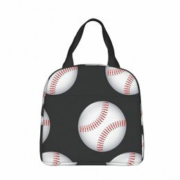 baseball Pattern Insulated Lunch Bags Cooler Bag Meal Ctainer Sport Lover Leakproof Tote Lunch Box Bento Pouch Beach Picnic u2ZZ#