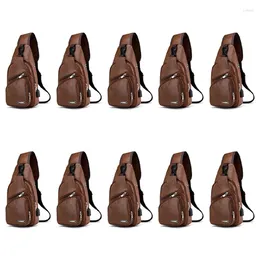 Waist Bags DOME 10X Mini USB Interface Plenty Of Space Mens Casual Bag Fashion Outdoor Sling Travel Day Pack PU Leather Chest