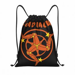 isle Of Man Flag Drawstring Bag Women Men Portable Sports Gym Sackpack Motor TT Road Racer Shop Backpacks Q9BN#