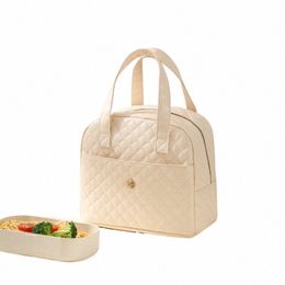 pu Leather Plaid Pattern Lunch Bag Women's Fi Big Capacity Zipper Portable Thermal Food Bags Picnic Travel Insulati Bag 92ZM#