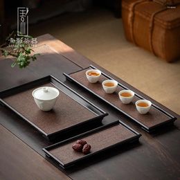 Tea Trays Japanese-Style Bamboo Mat Tray Song Dry Pour Pot Rectangular