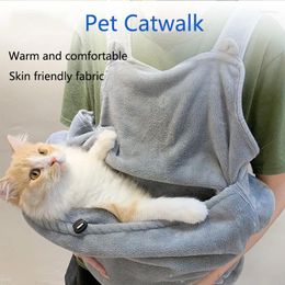 Cat Carriers Pet Carrier Apron Outdoor Travel Small Dogs Hanging Chest Bag Pocket Winter Plush Pets Pouch Hugging Clothes