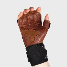 Gloves NonSlip HalfFinger Cowhide Fitness Gloves Equipment Horizontal Bar Exercise Training Sports AntiWeightlifting Finger Gloves