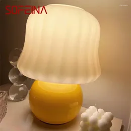 Table Lamps SOFEINA Nordic Creative Lamp Modern LED Yellow Mushroom Desk Light Bedside Decorative For Home