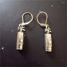 Dangle Earrings Fire Extinguisher Leverback Pendant Tool Goth Jewellery Firemen Gift