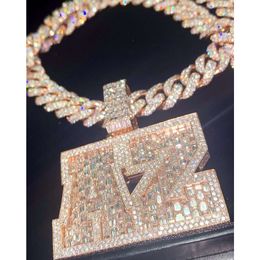 Rapper 925 gioielli in argento 14k oro Bling Vvs diamanti taglio Moissanite ciondolo con grandi lettere personalizzate