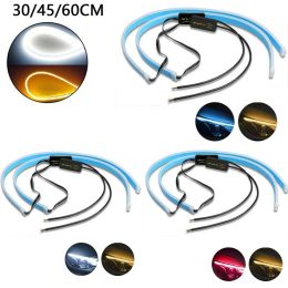 2Pcs Super Slim Strip Tap Lights Car Sequential LED Strips Turn Signal Indicator Auto DRL Daytime Running Lights