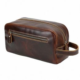 leather Toiletry Bag Men Genuine Storage Cowhide Women Travel Small s Make Up W Luxury Designer B3nP#