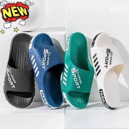 home shoes 2023 New Large size Mens Slippers PVC Soft Sole Non-slip Slides Casual Outdoor Beach Flip Flops Home Bathroom Couples Slippers Y240401